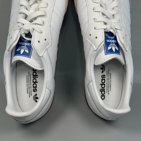 Adidas Samba OG Mens 12.5 12 1/2 Casual Sneaker White Gum Suede Leather Low Shoe - Picture 8 of 16